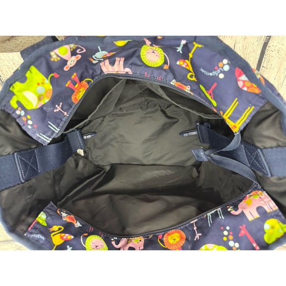 Le Sportsac Ryan Baby Bag Navy Zoo Animals‎ Large *MISSING SHOULDER STRAP* - Picture 6 of 12